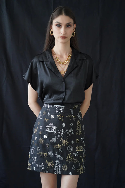 Ares Black Blossom Skirt