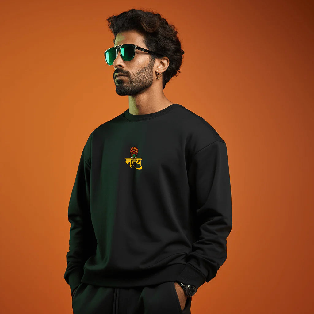 Bharatnatyam Dance Style Printed Sweatshirt for Men