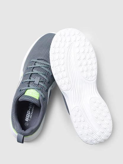 GREY MESH LACE-UP SNEAKERS