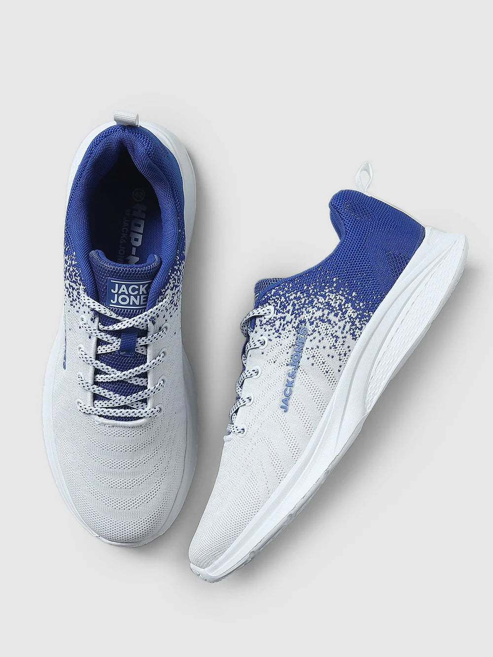 WHITE GRADIENT LACE-UP SNEAKERS