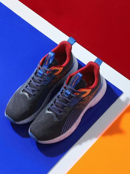 BLACK LACE-UP MESH SNEAKERS