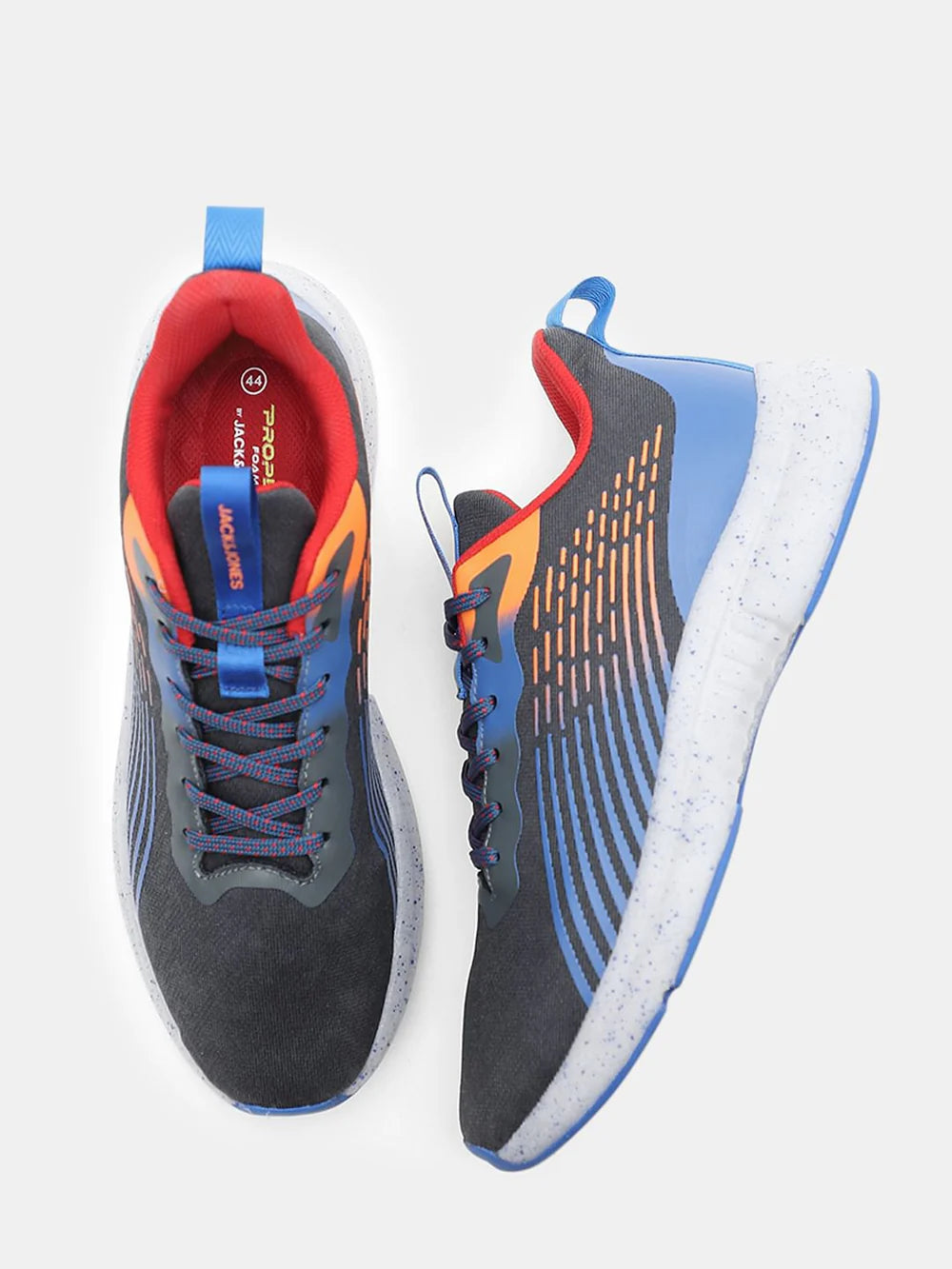 BLACK LACE-UP MESH SNEAKERS