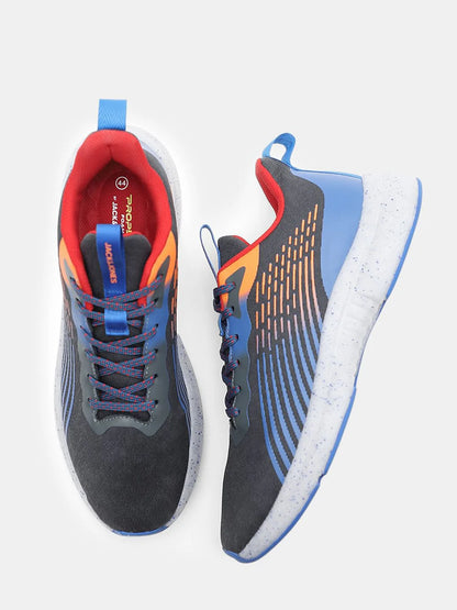 BLACK LACE-UP MESH SNEAKERS