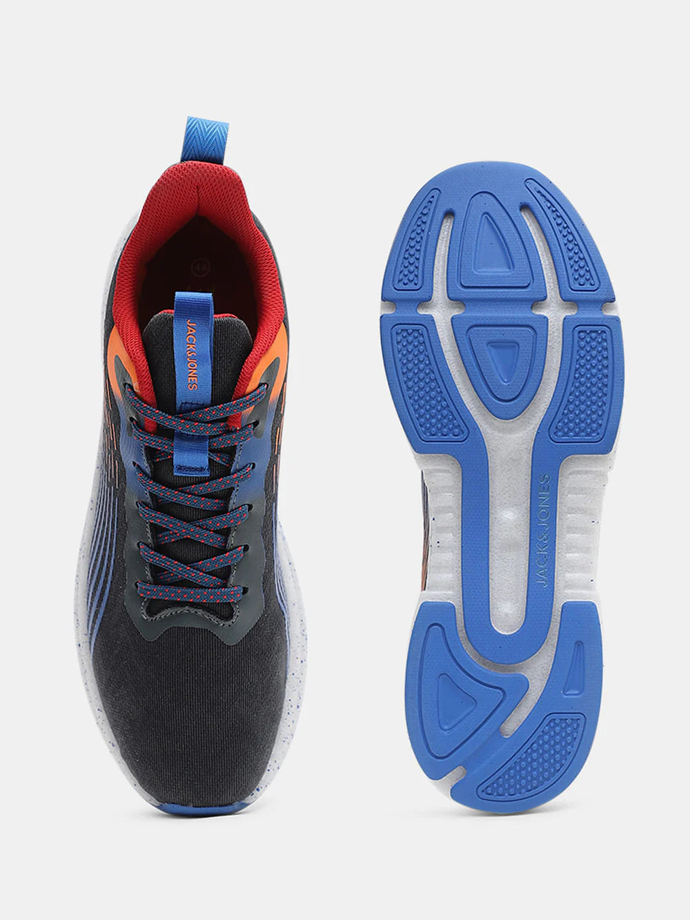 BLACK LACE-UP MESH SNEAKERS