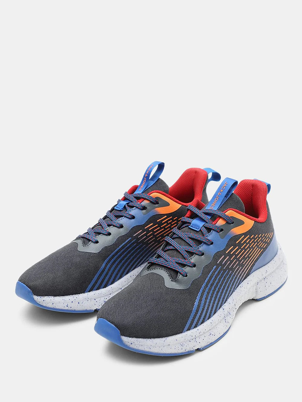 BLACK LACE-UP MESH SNEAKERS