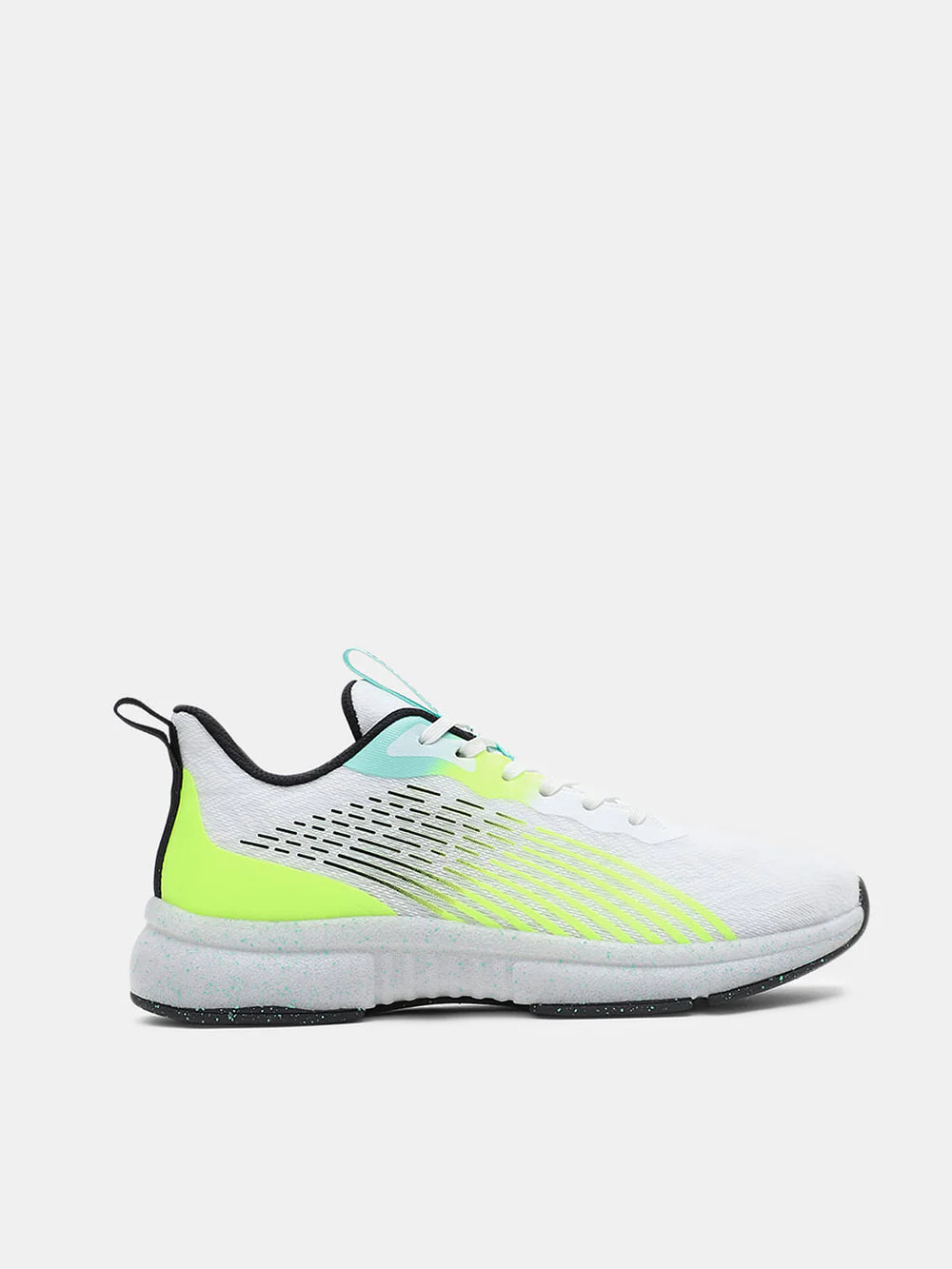 WHITE ABSTRACT PRINT MESH SNEAKERS