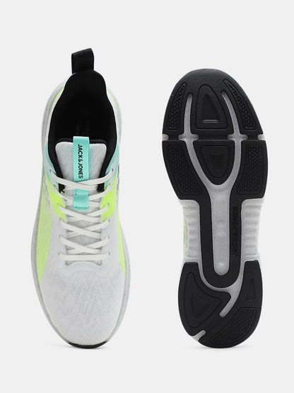 WHITE ABSTRACT PRINT MESH SNEAKERS