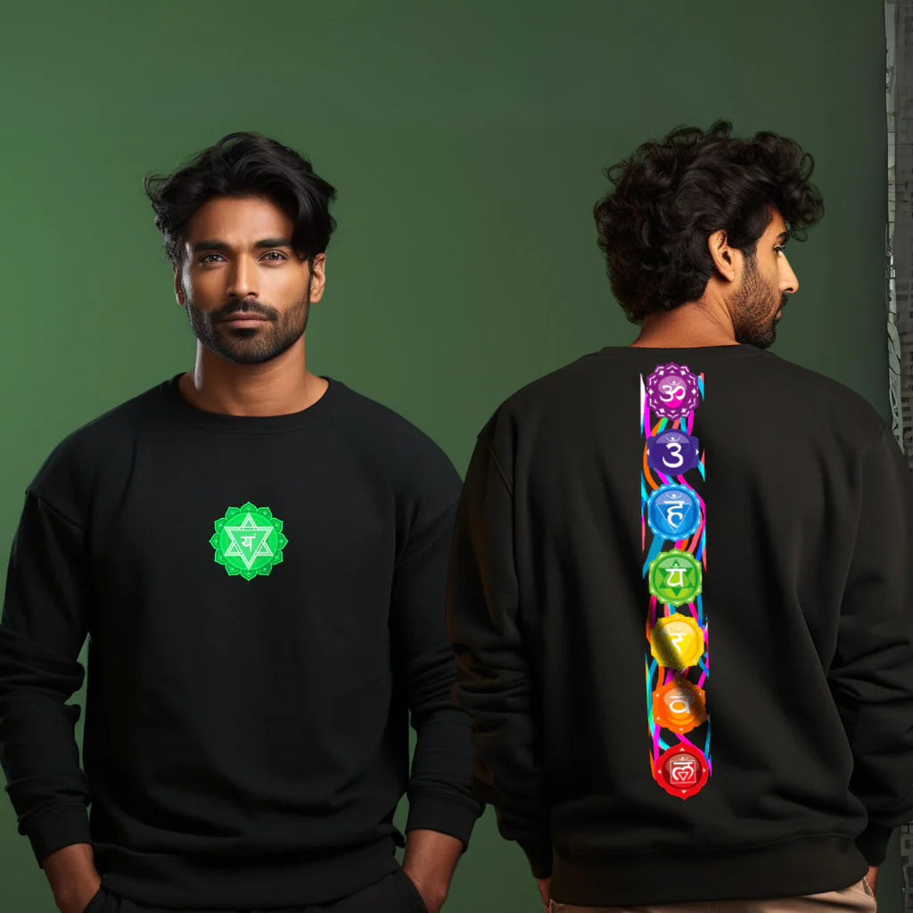 Men’s 7 Chakras Sweatshirt | Premium Spiritual Printed Sweatshirt