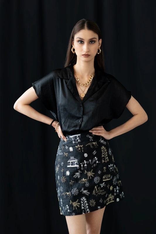 Ares Black Blossom Skirt
