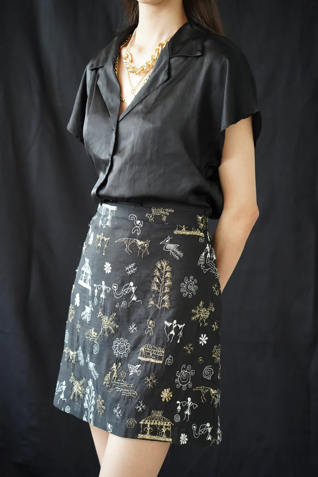 Ares Black Blossom Skirt