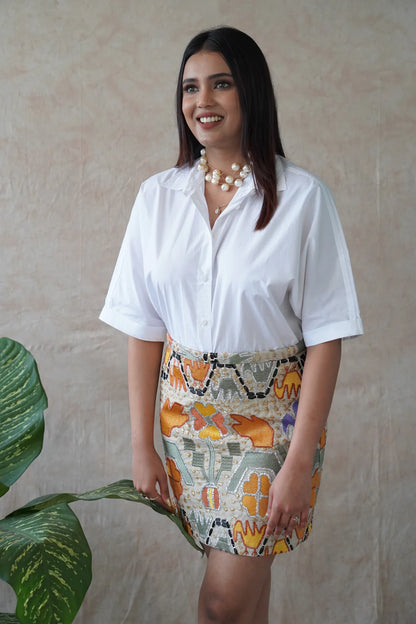 Bia Mustard Embroidered Skirt