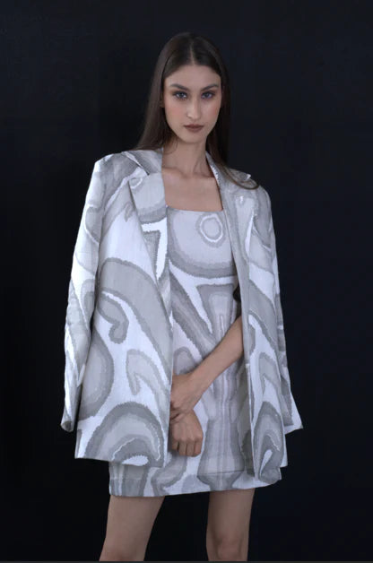 Dove Printed Linen Blazer