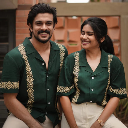 Green Panel Men Shirt