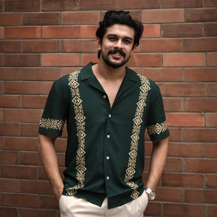 Green Panel Men Shirt