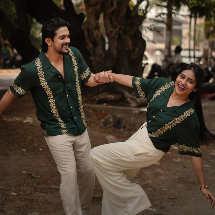 Green Panel Men Shirt