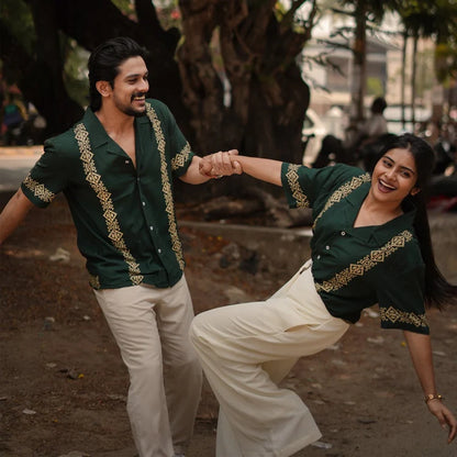 Green Panel Men Shirt