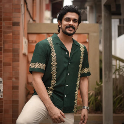 Green Panel Men Shirt