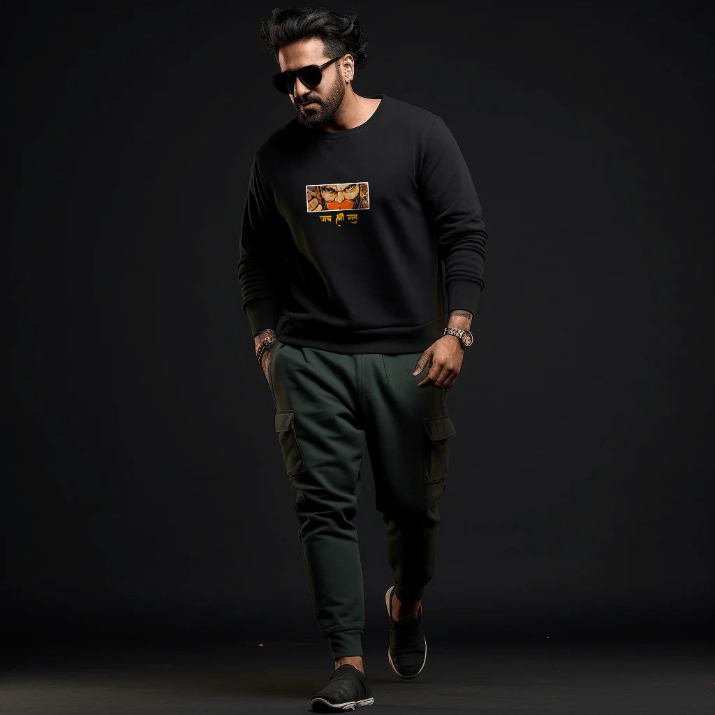 Hanuman Printed Sweatshirt for Men