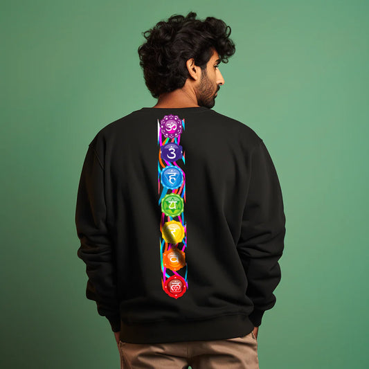 Men’s 7 Chakras Sweatshirt | Premium Spiritual Printed Sweatshirt